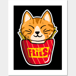 Cat Fries Posters and Art